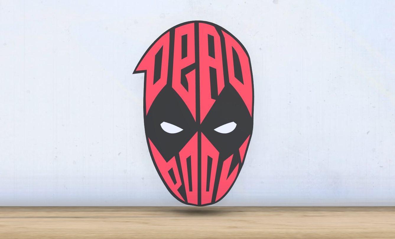 #462 Deadpool - Layered - Word Wall Art — vue 1