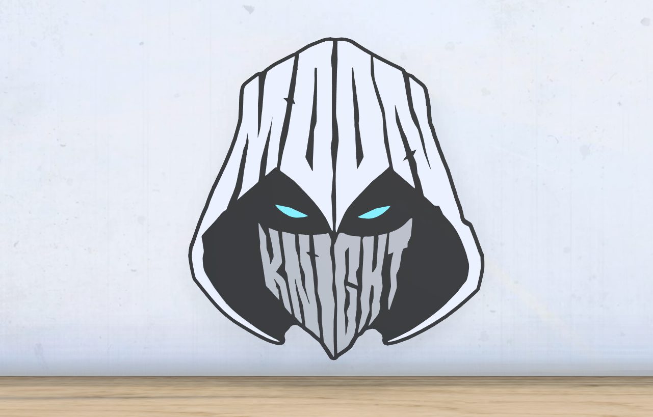 #463 Moon Knight - Layered - Word Wall Art — vue 1
