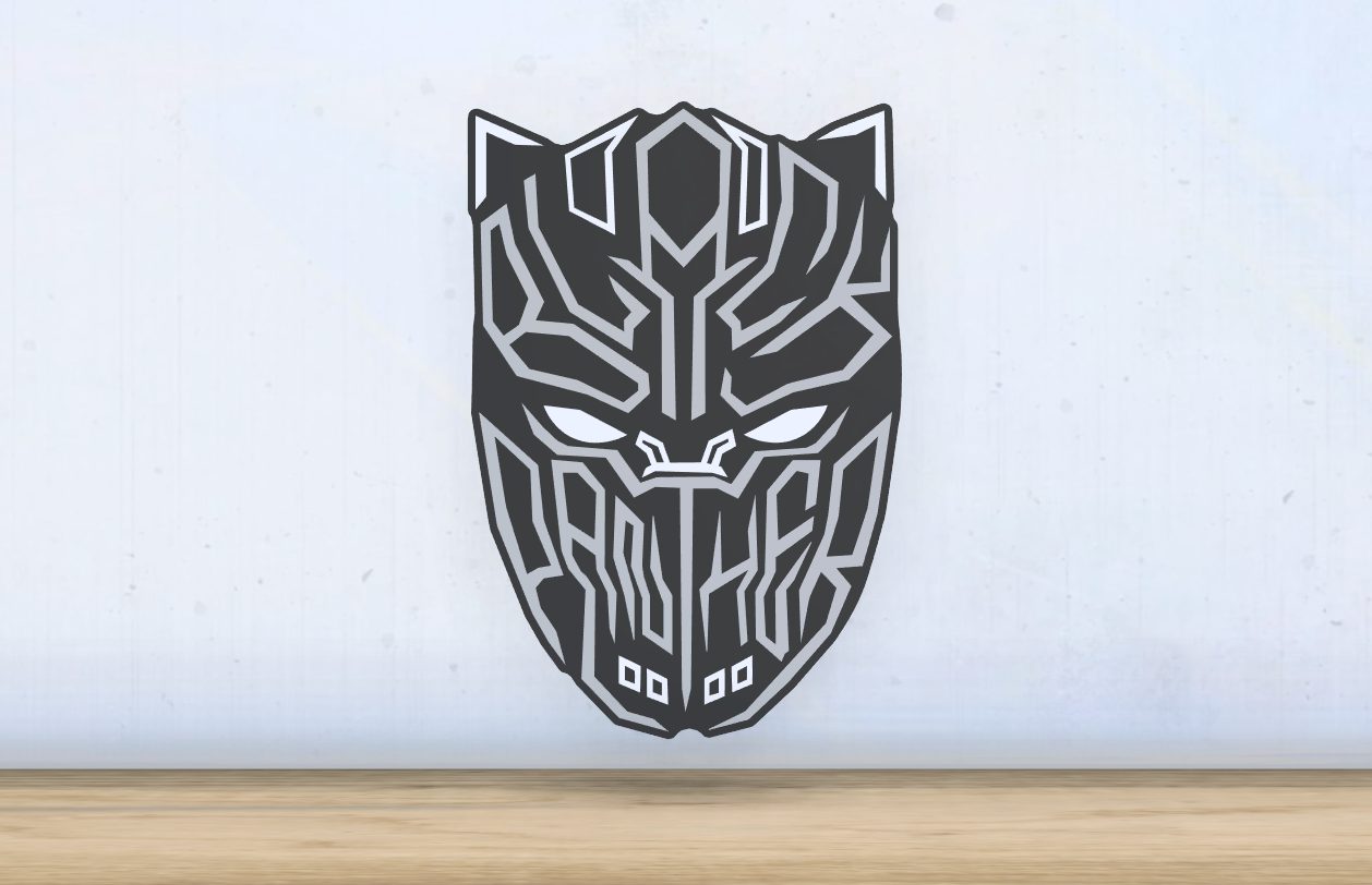 #466 Black Panther - Layered - Word Wall Art — vue 1