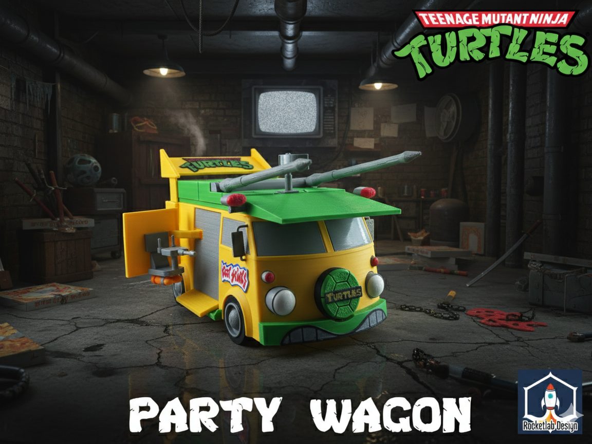 #495 Ninja Turtles Party Wargon (Turtle van) Coin Bank — vue 4
