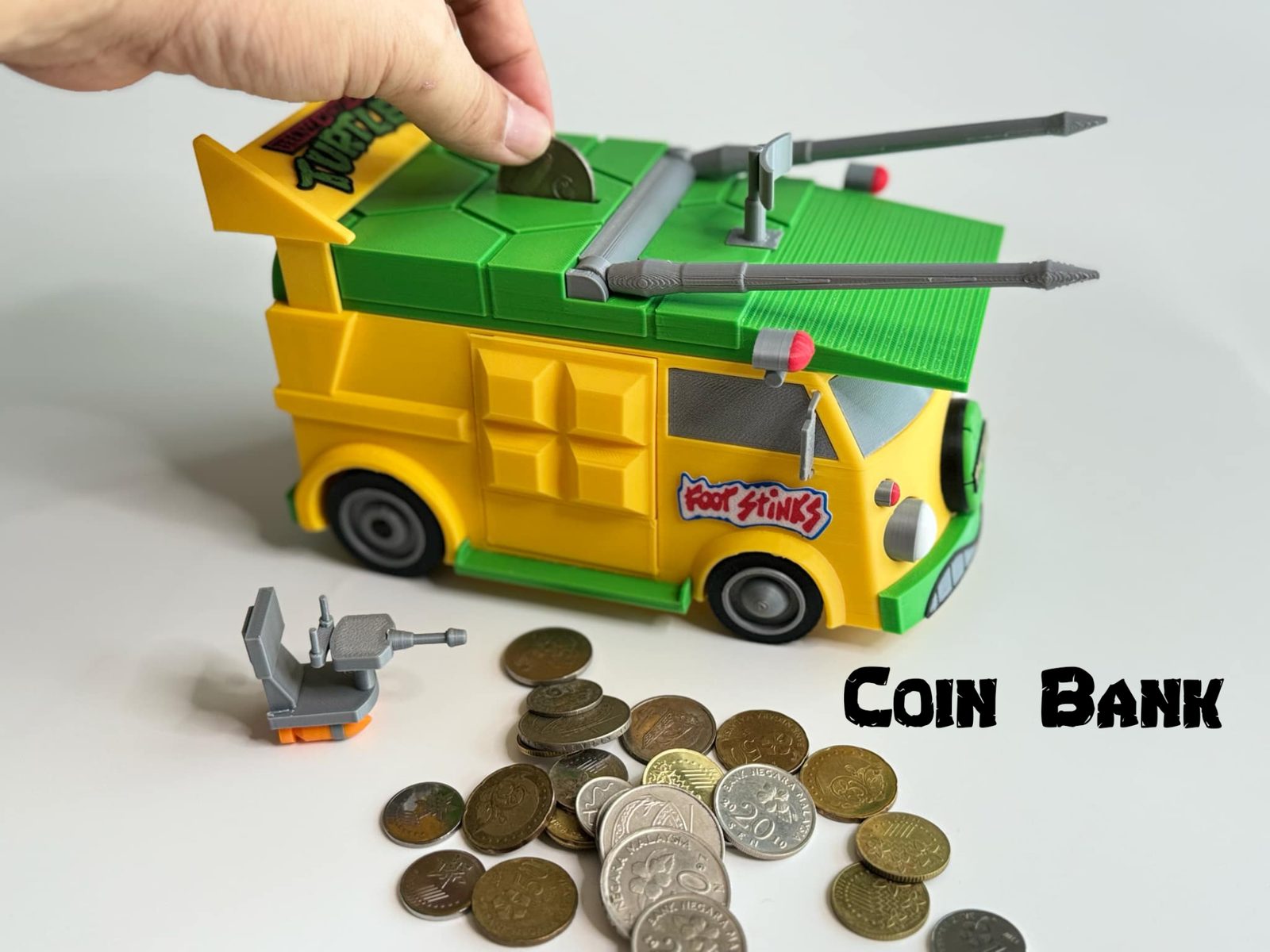 #495 Ninja Turtles Party Wargon (Turtle van) Coin Bank — vue 8