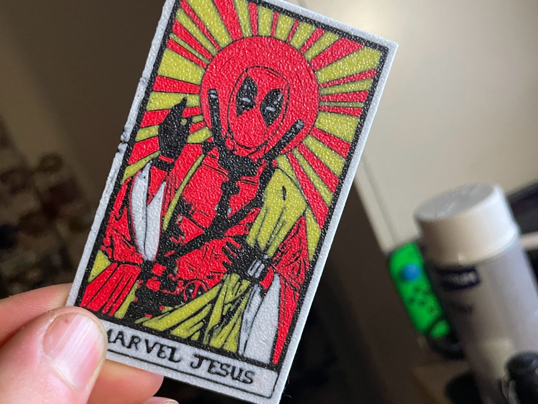 #598 Deadpool Marvel Jesus holy card — vue 1