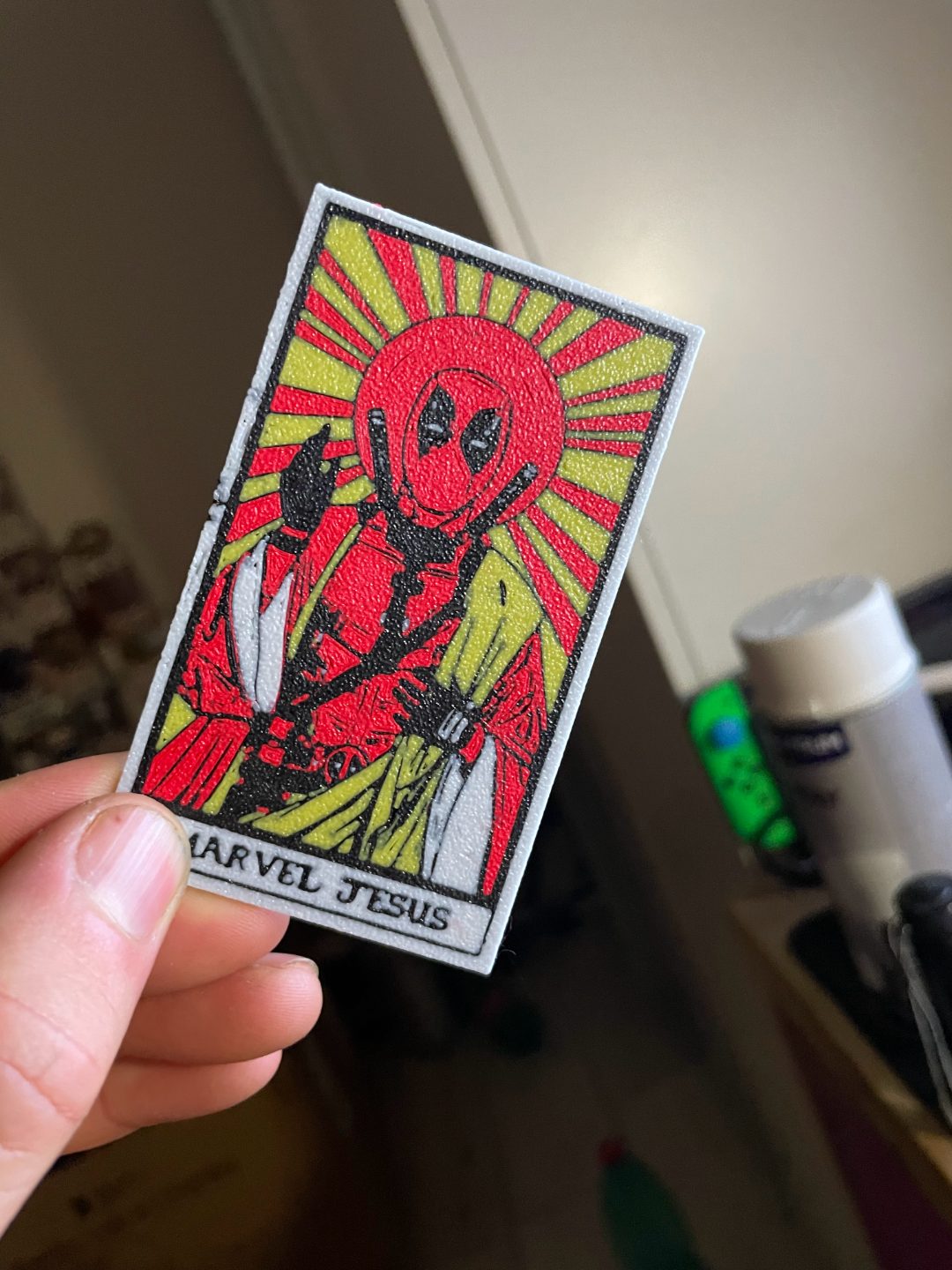 #598 Deadpool Marvel Jesus holy card — vue 3