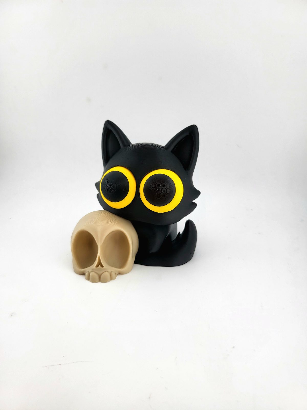 #704 Kawaii Demon Cat with Skull desk decor sweet cute — vue 6