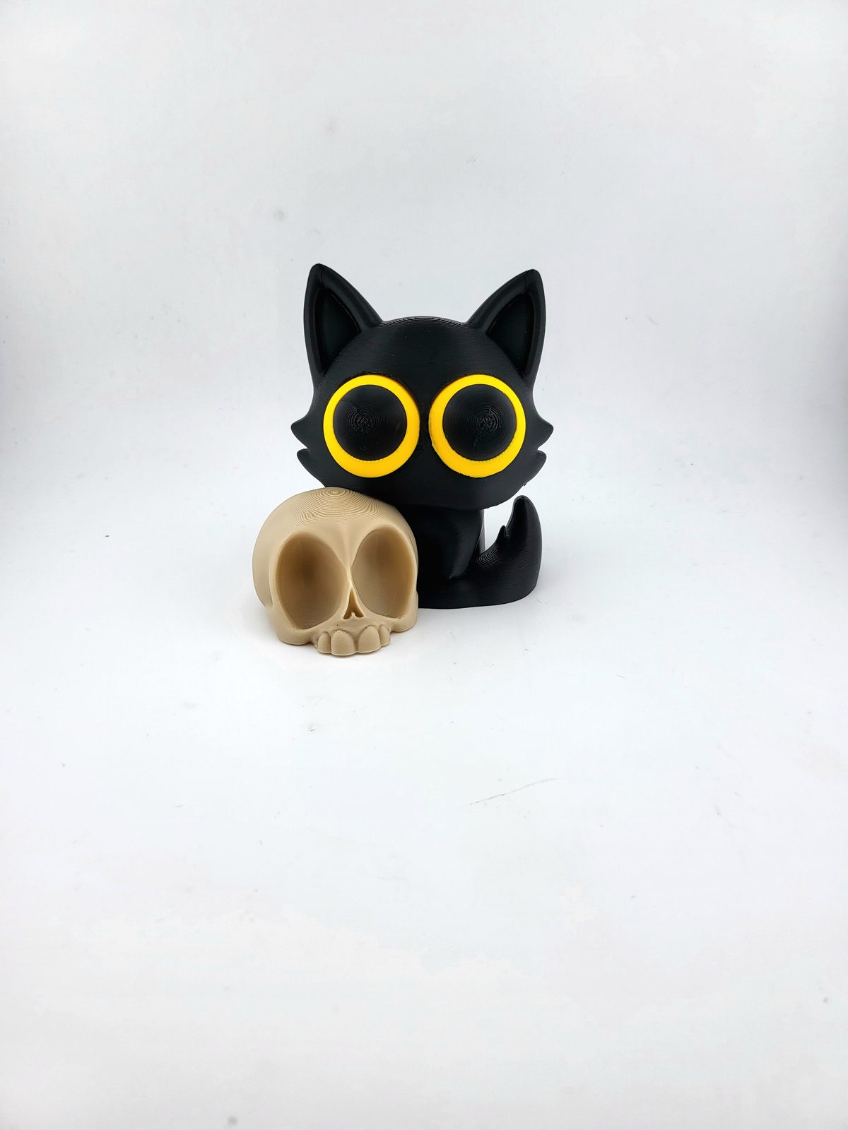 #704 Kawaii Demon Cat with Skull desk decor sweet cute — vue 7