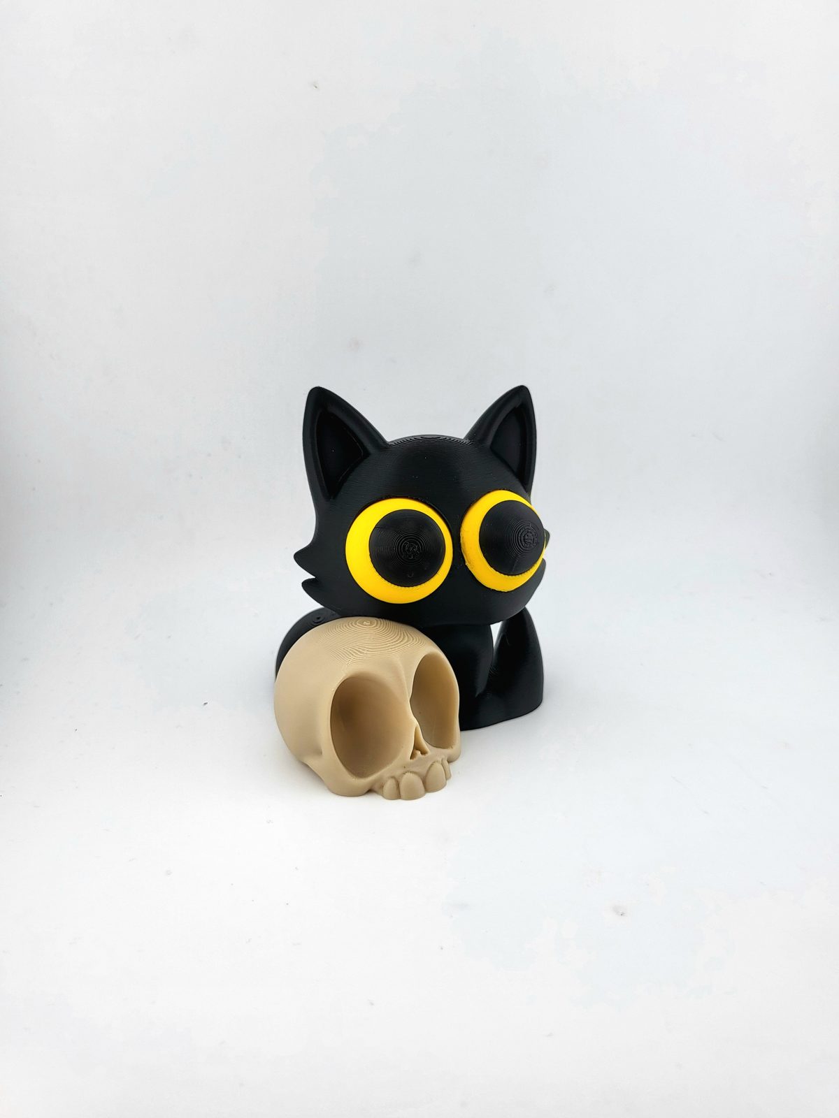 #704 Kawaii Demon Cat with Skull desk decor sweet cute — vue 8
