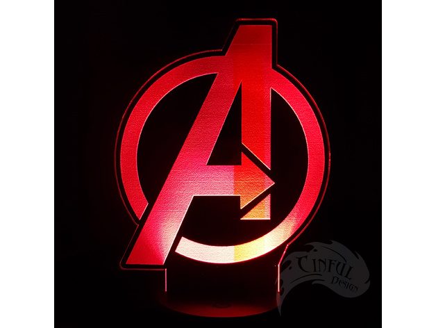 Avengers Logo - LED Lamp Plate — vue 2