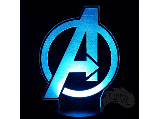 Avengers Logo - LED Lamp Plate — vue 6
