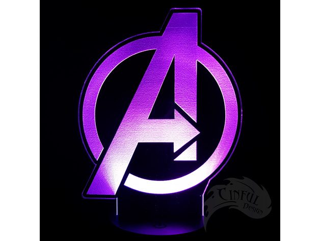 Avengers Logo - LED Lamp Plate — vue 7