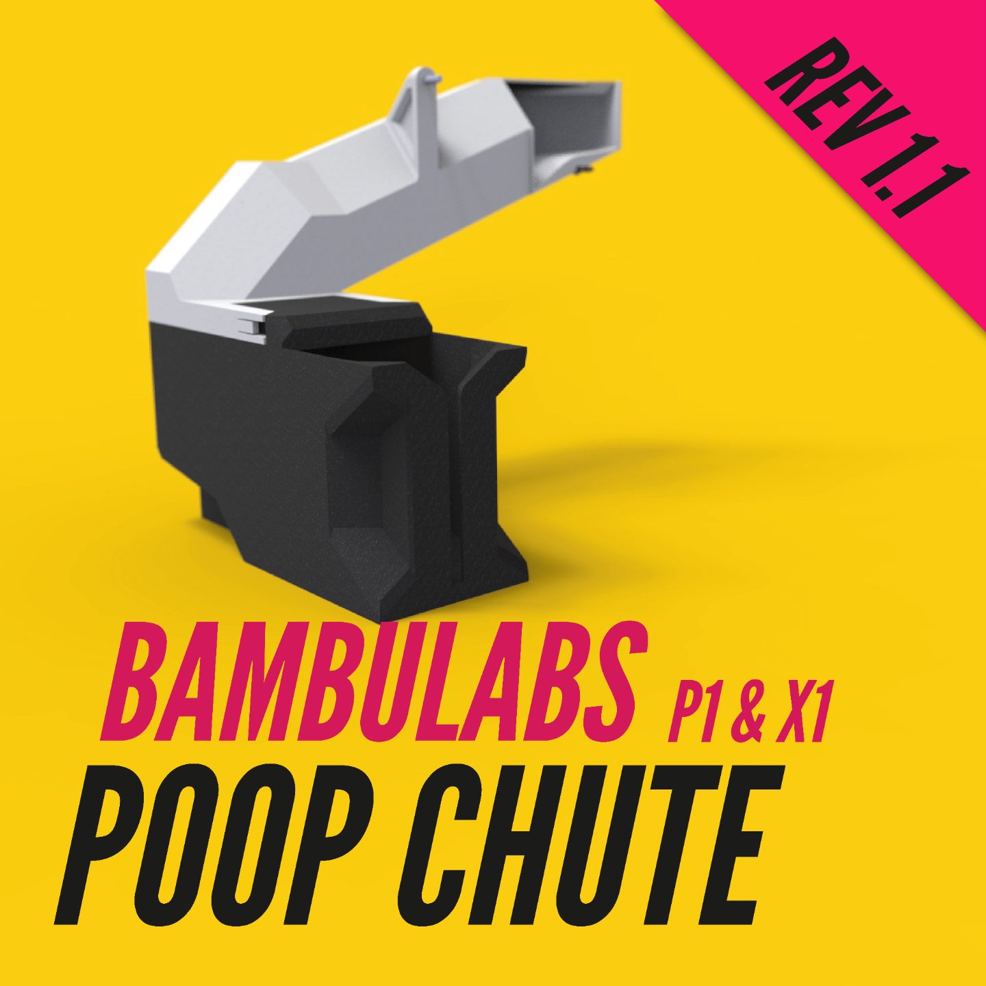 Bambu (X1/P1) SMART POOP CHUTE — vue 1