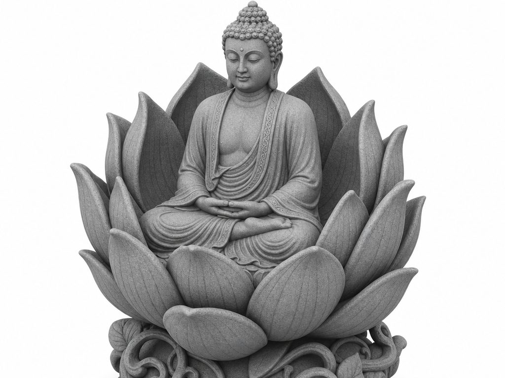 Buddha in lotus flower — vue 1