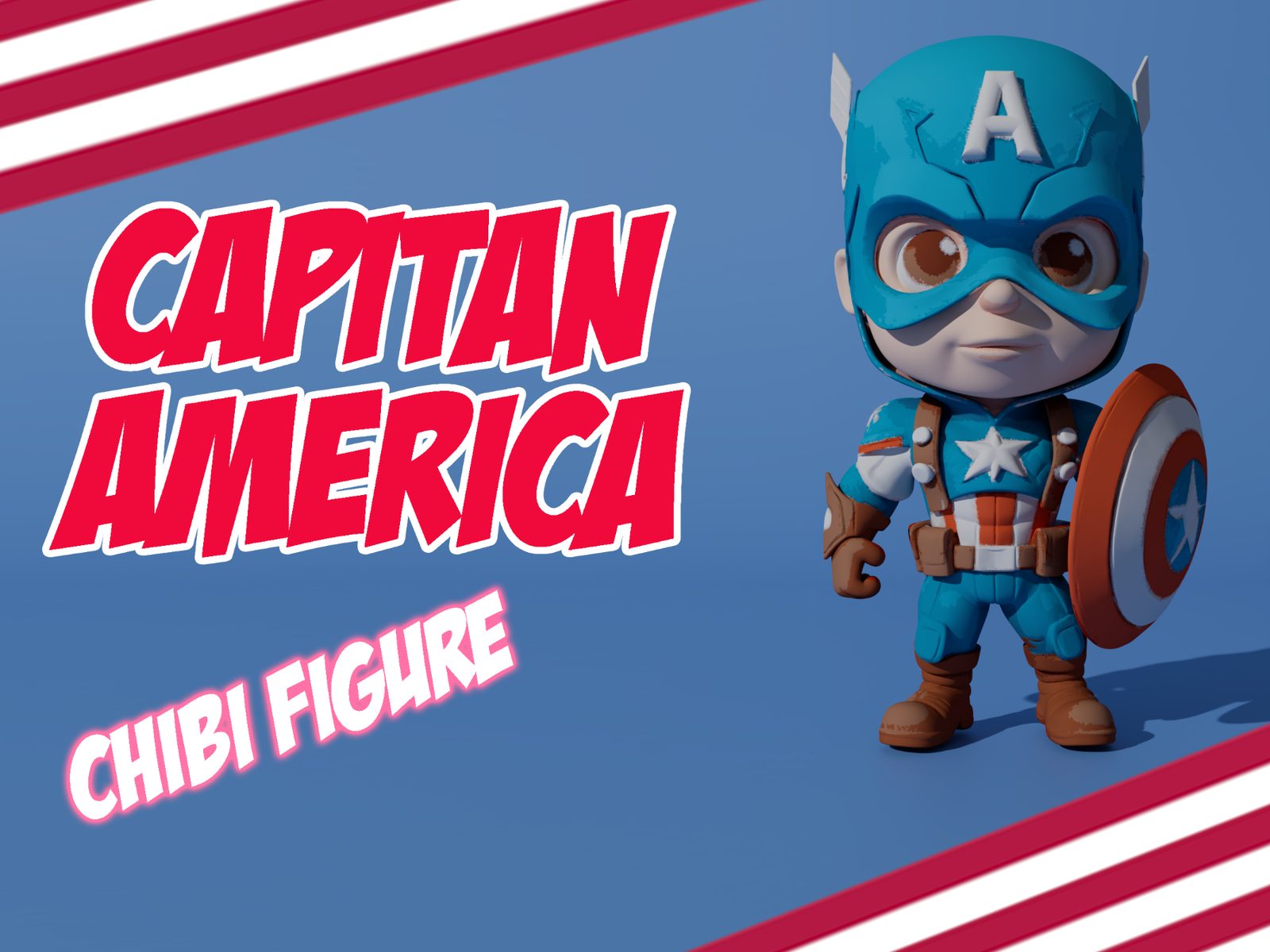 CAPITAN AMERICA Chibi Statue — vue 1