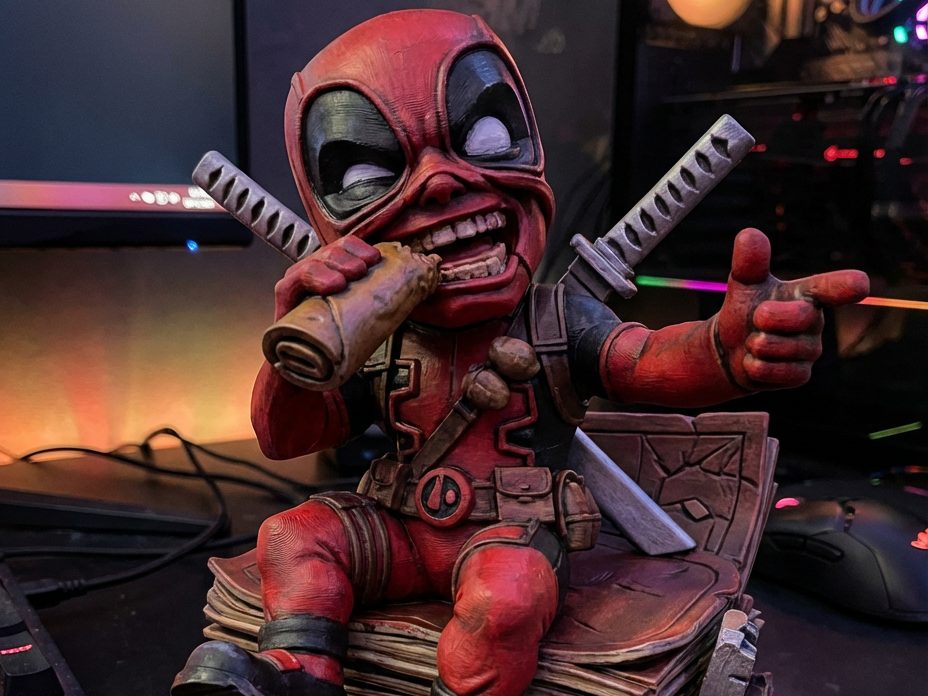 Chibi Deadpool 3D Figure - Merc on Books Statue — vue 1