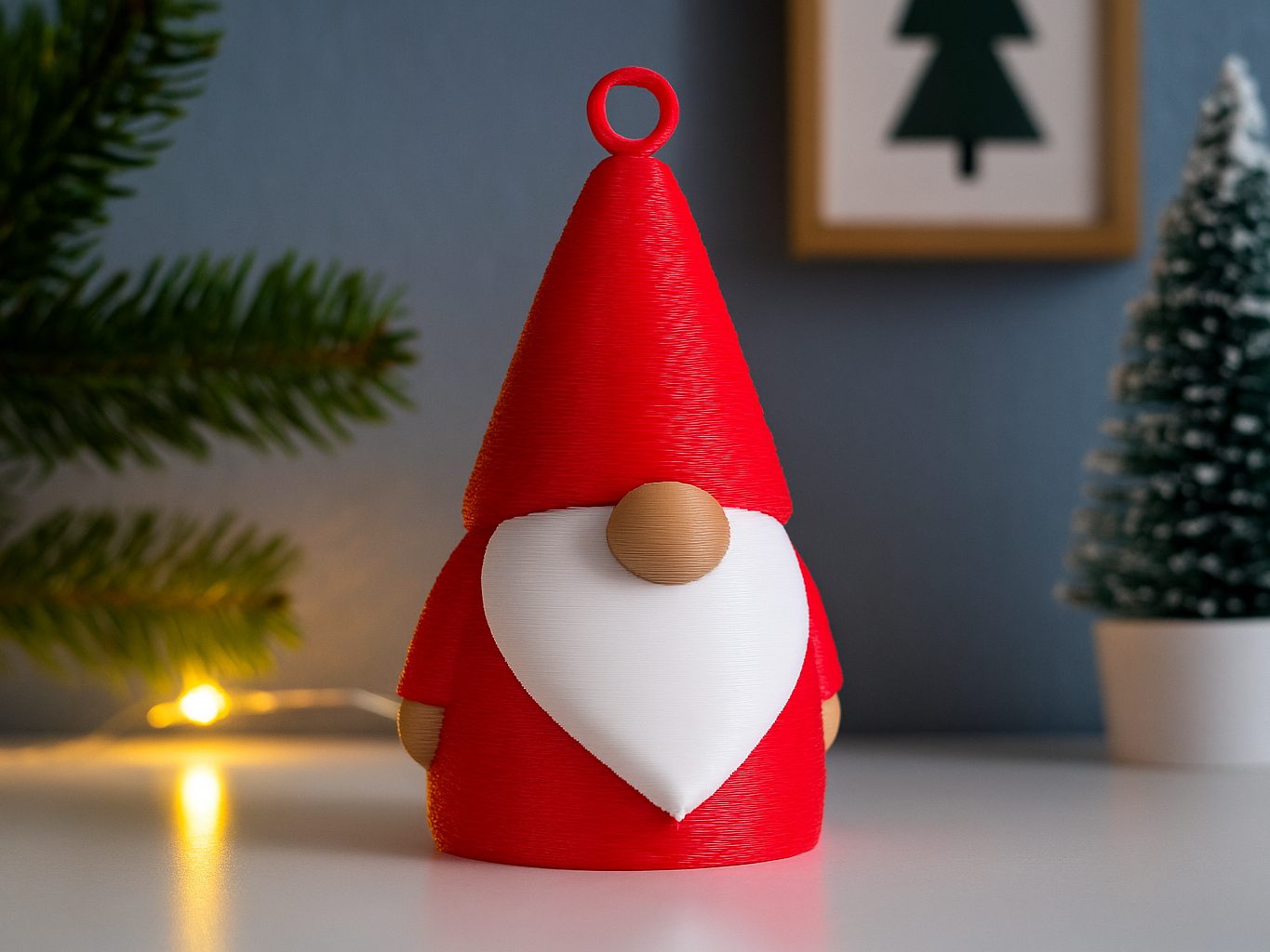 Christmas Gnome with Loop - Tree Ornament - Decor — vue 1