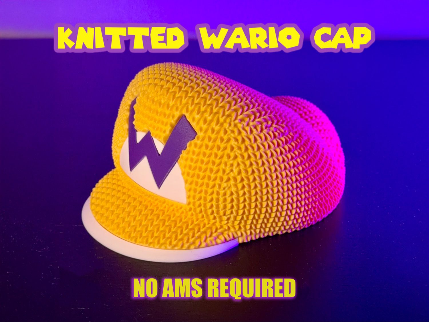 Cute Knitted Wario Cap from Super Mario — vue 1