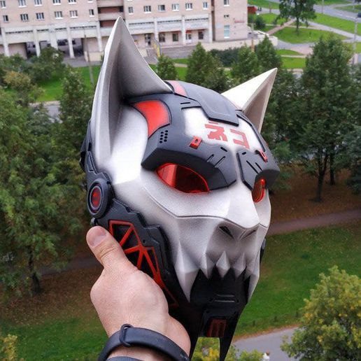 Cybercat Cosplay Mask — vue 1
