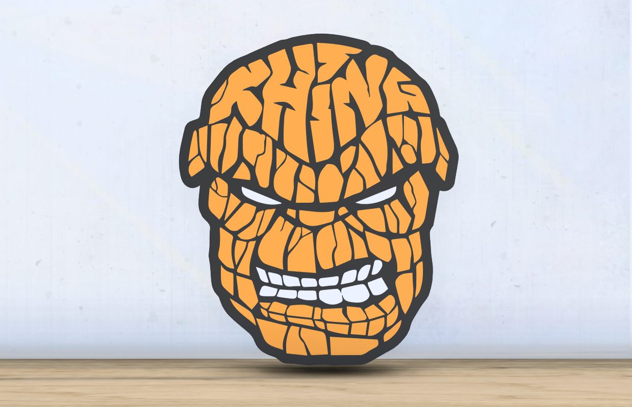 Fantastic 4 - Thing - Layered - Word Wall Art — vue 1
