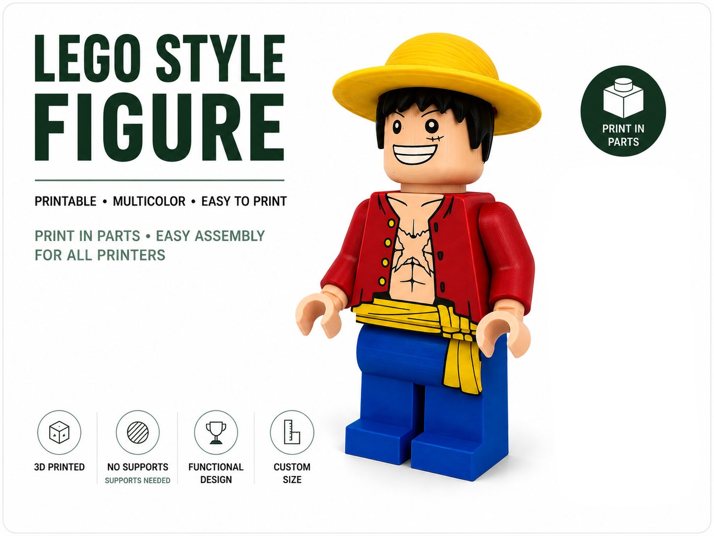 Figura Luffy E-Brick Modular One Piece — vue 1