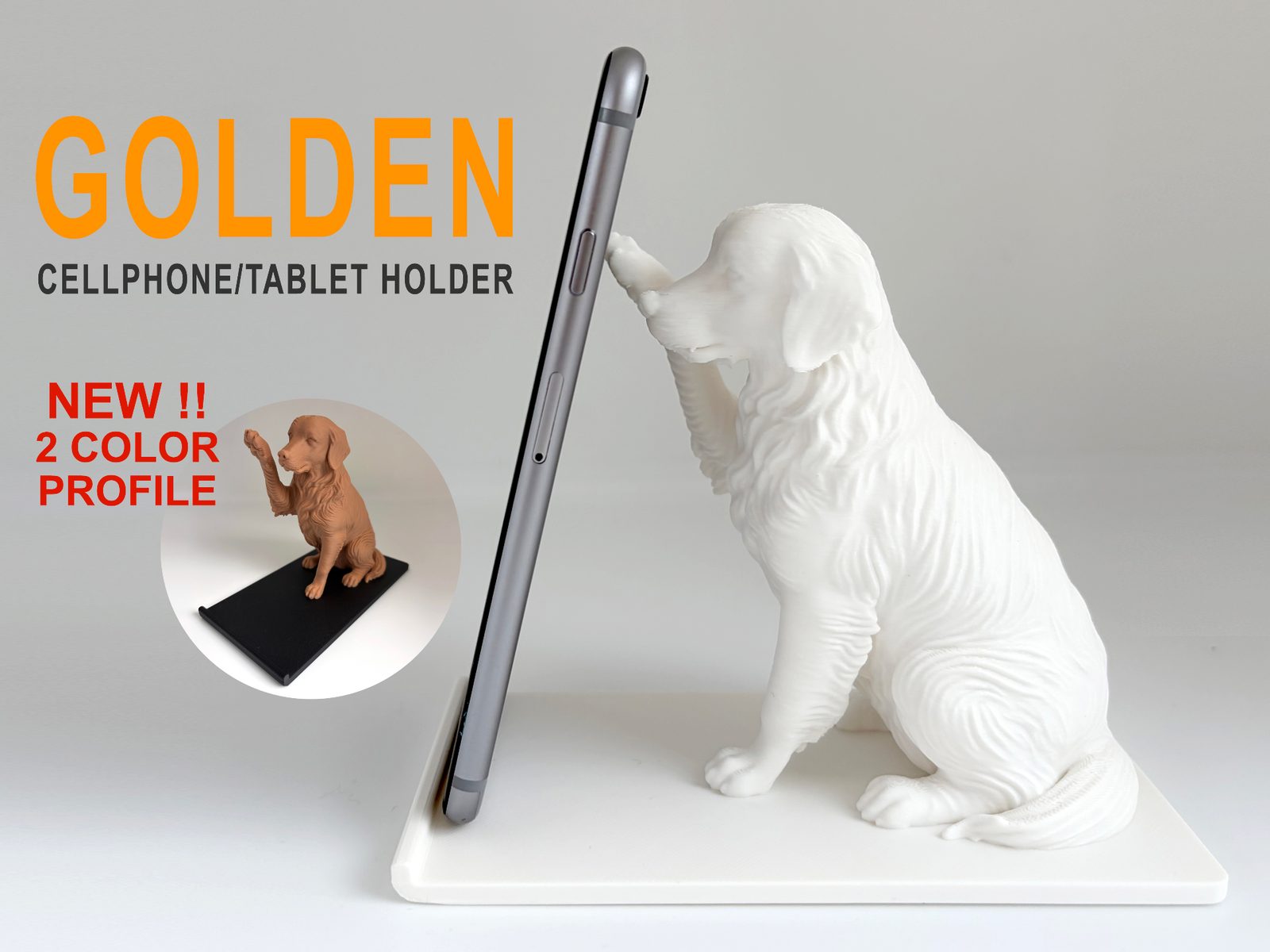 Golden Retriever Cellphone/Tablet Holder — vue 1