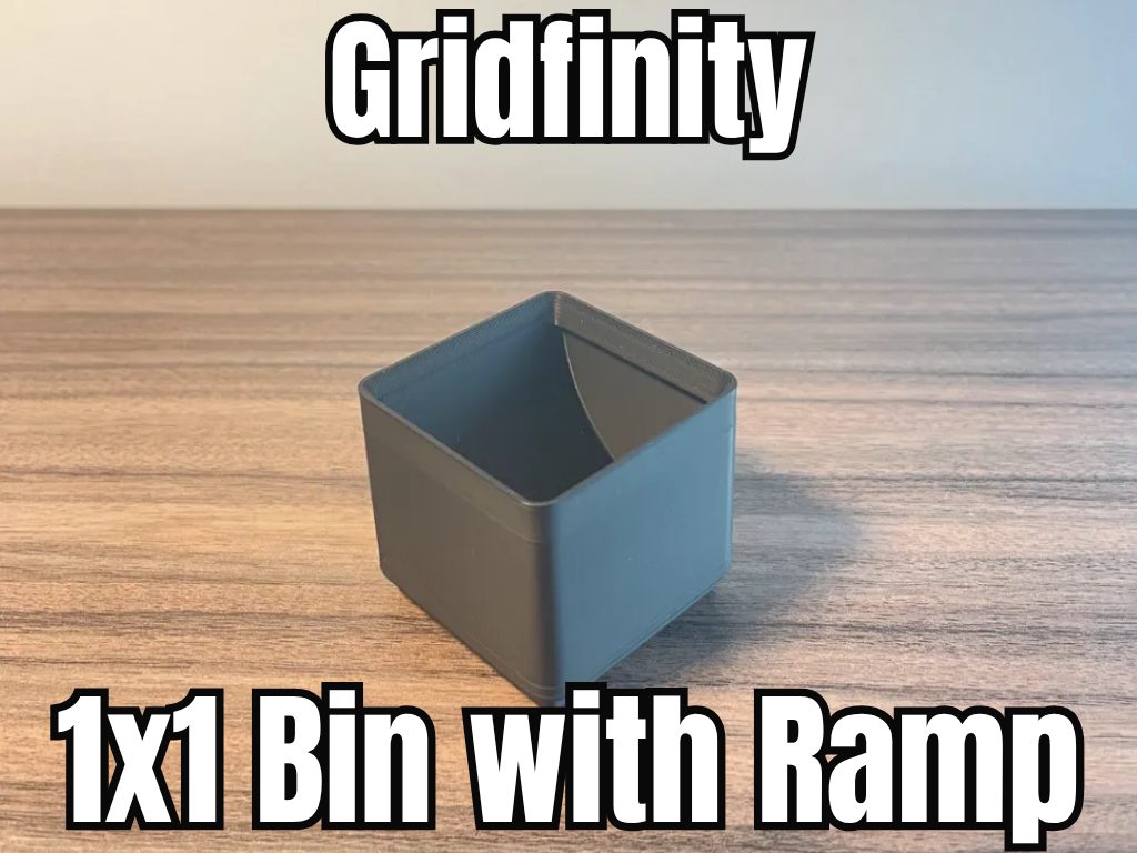 Gridfinity 1x1 Bin with Ramp | Easy-Access Curve — vue 1
