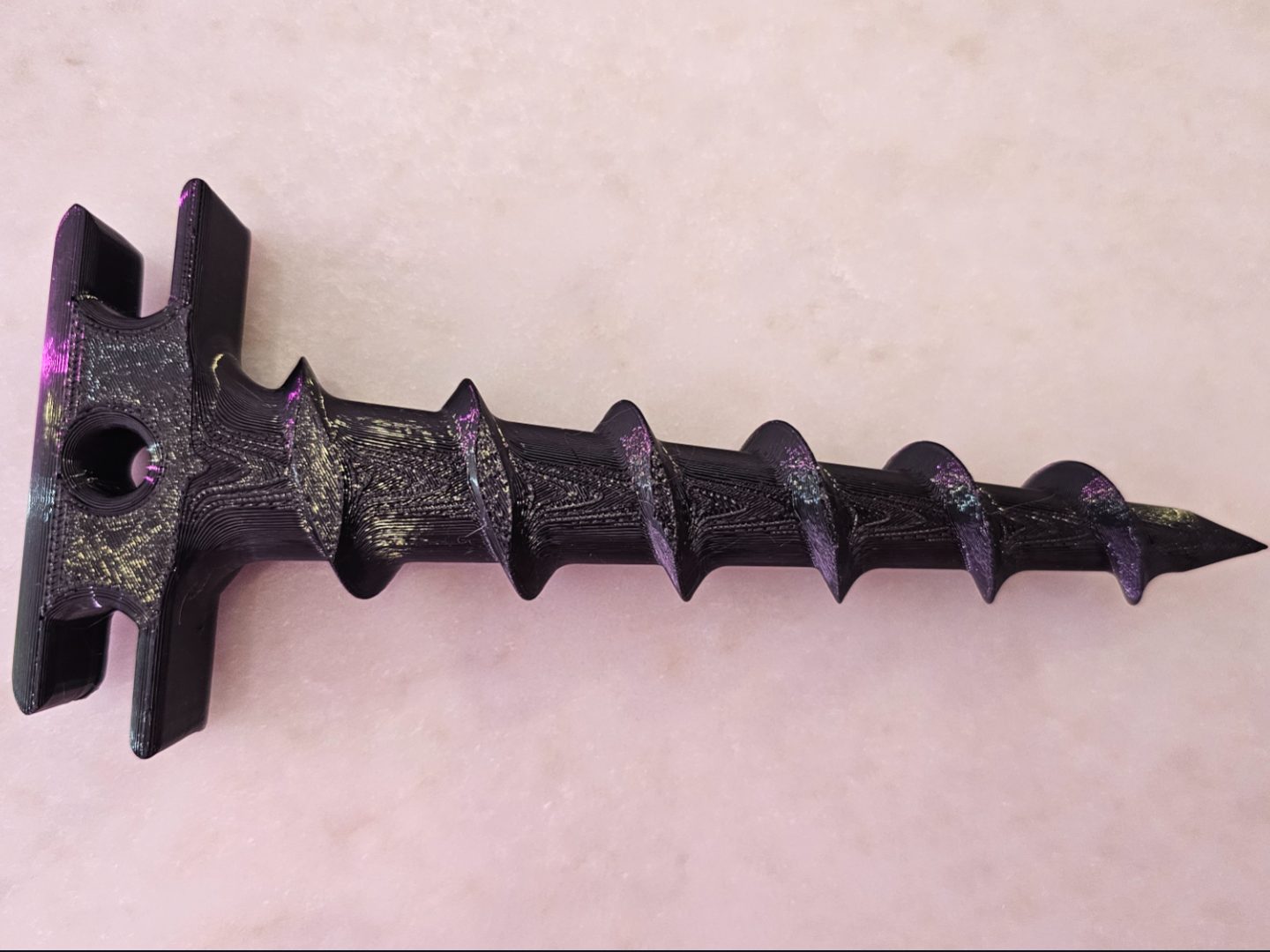 Heavy-Duty 3D Printable Ground Screw Stake — vue 1