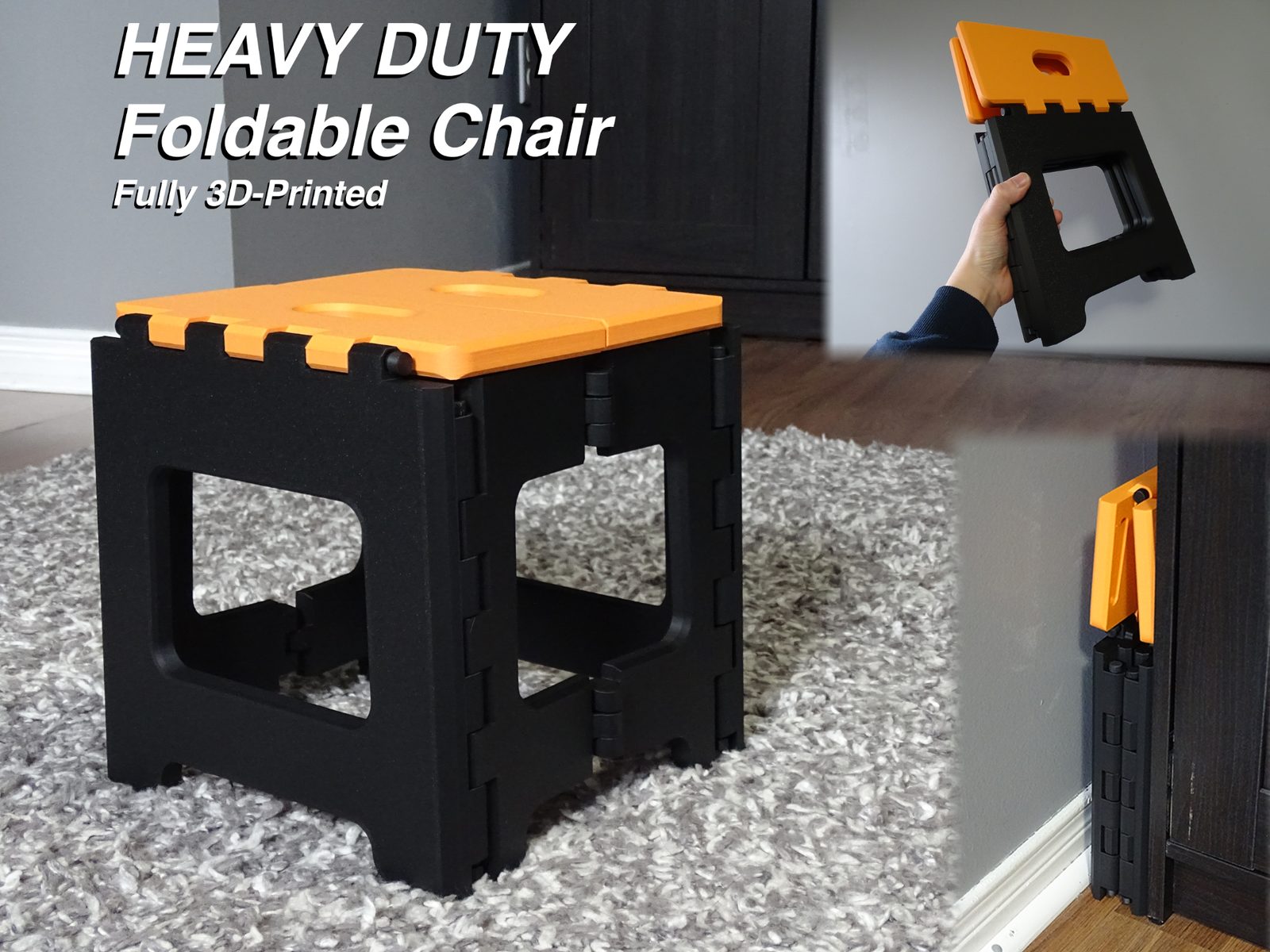 HEAVY DUTY Foldable Chair/Stool - Fully 3D Printed — vue 1