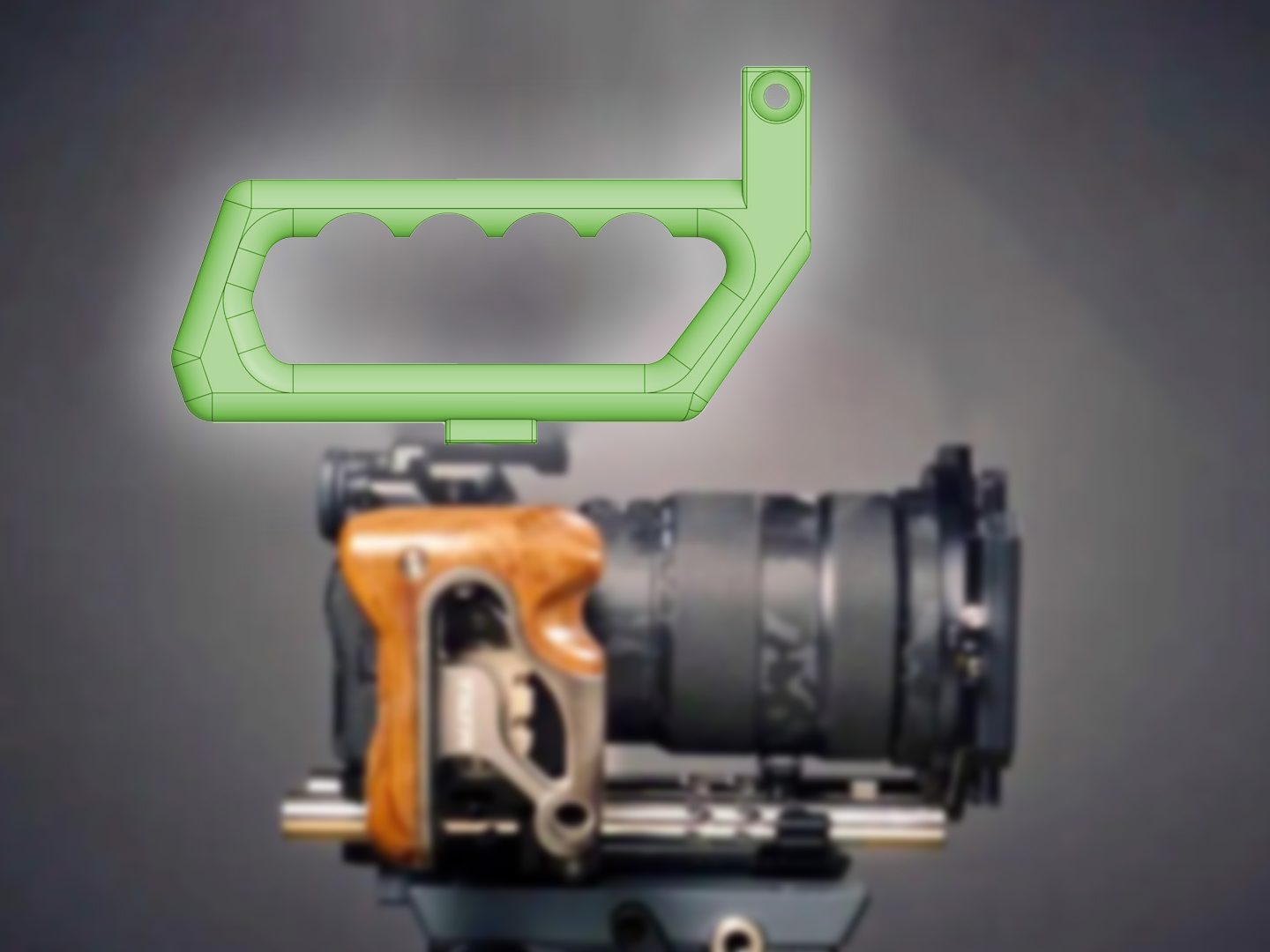 Hot Shoe Cold Shoe Camera Handle with GoPro Mount — vue 1