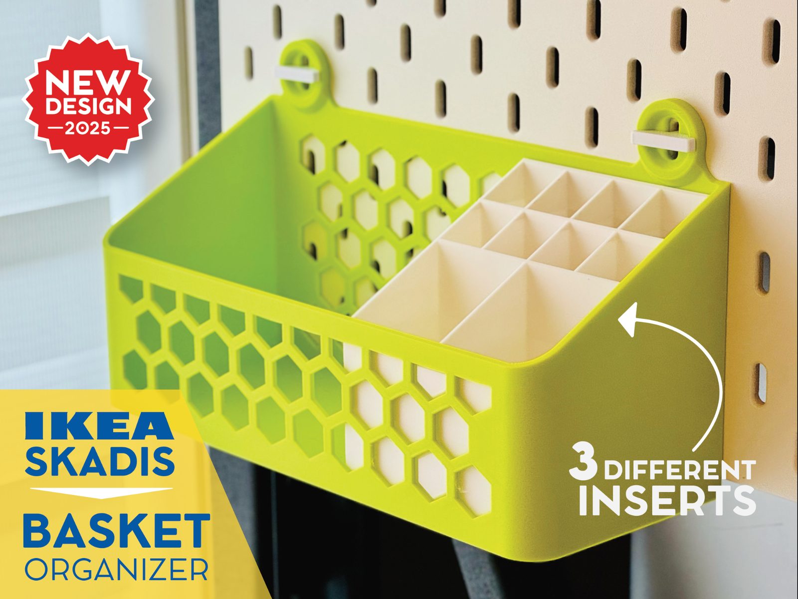 IKEA Skadis Basket Box Bin Organizer + 3 Inserts! — vue 1