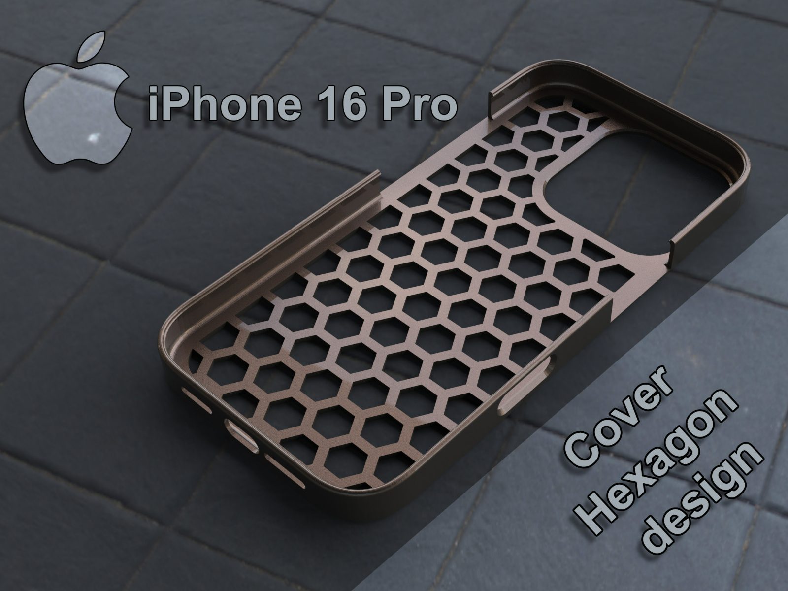 iPhone 16 Pro - Case / Cover Hexagon design — vue 1