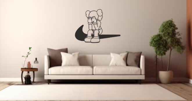 Kaws On Nike Logo Wall Art — vue 1