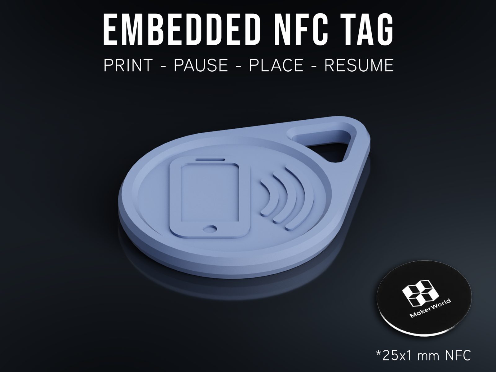 Keychain with Embedded NFC tag — vue 1