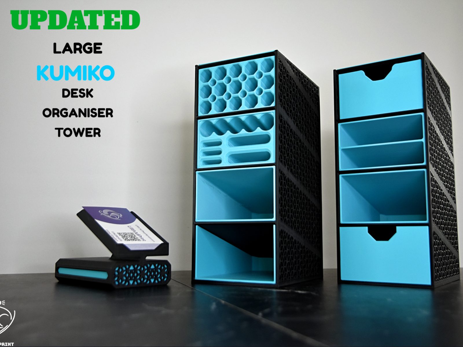 Large Kumiko Desk Organizer Tower — vue 1