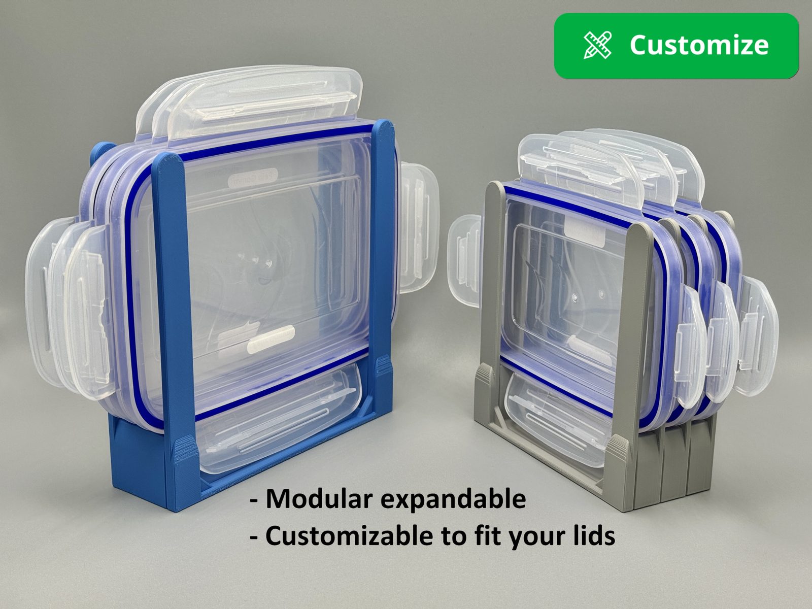 Lid holder for rectangle food container — vue 1