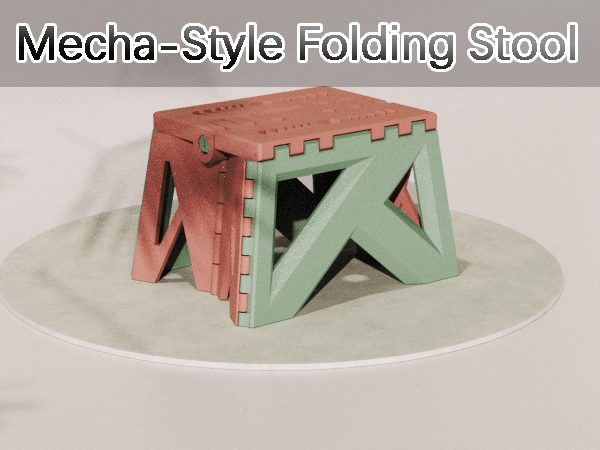 Mecha-Style Folding Stool — vue 1