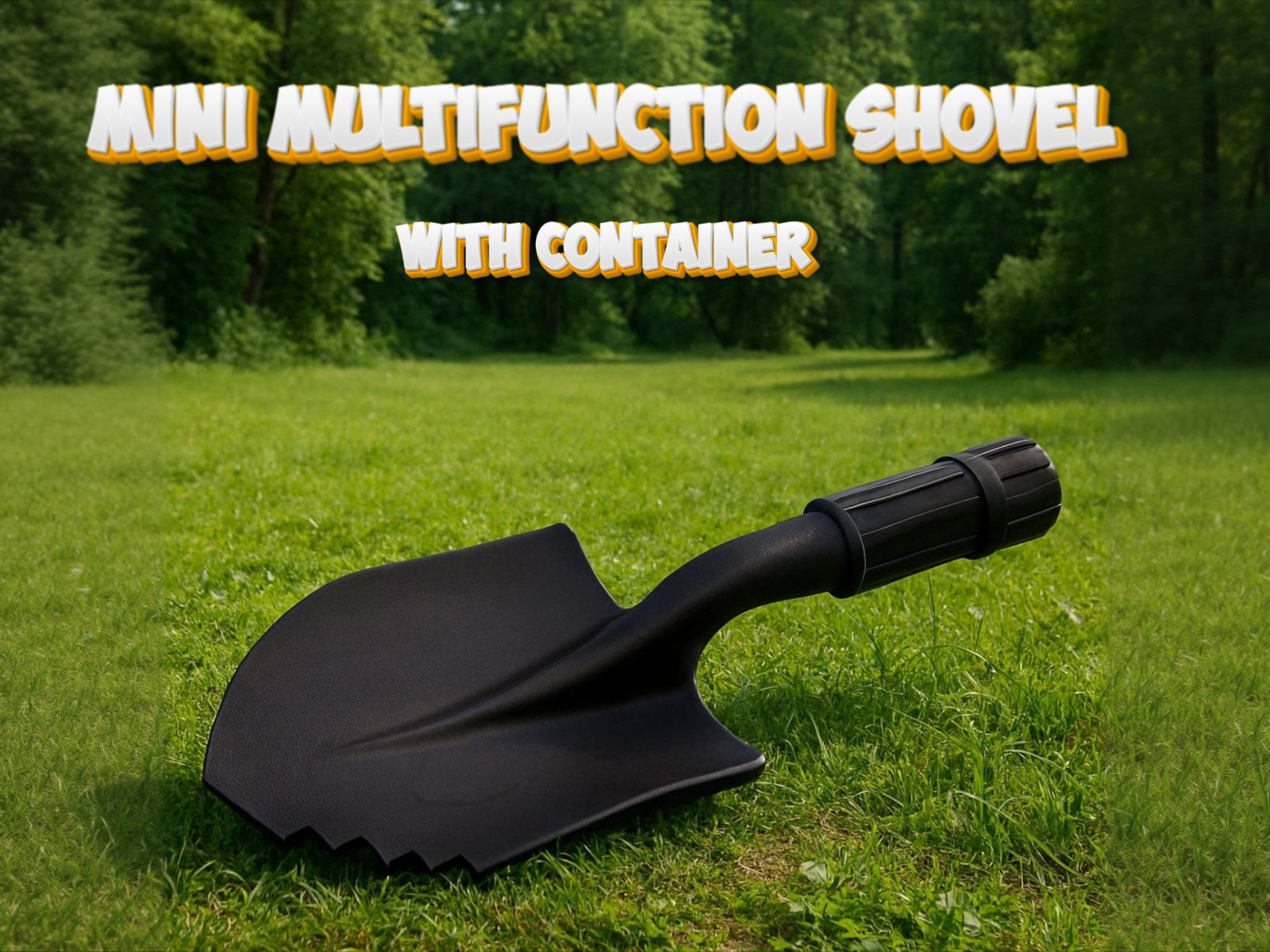 Mini multipurpose shovel with container — vue 1