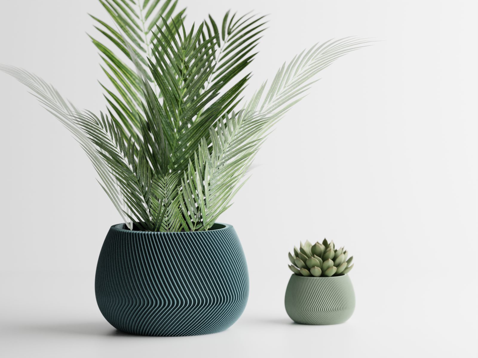 Modern ribbed Planter Plant Pot Vase Series 7 — vue 1