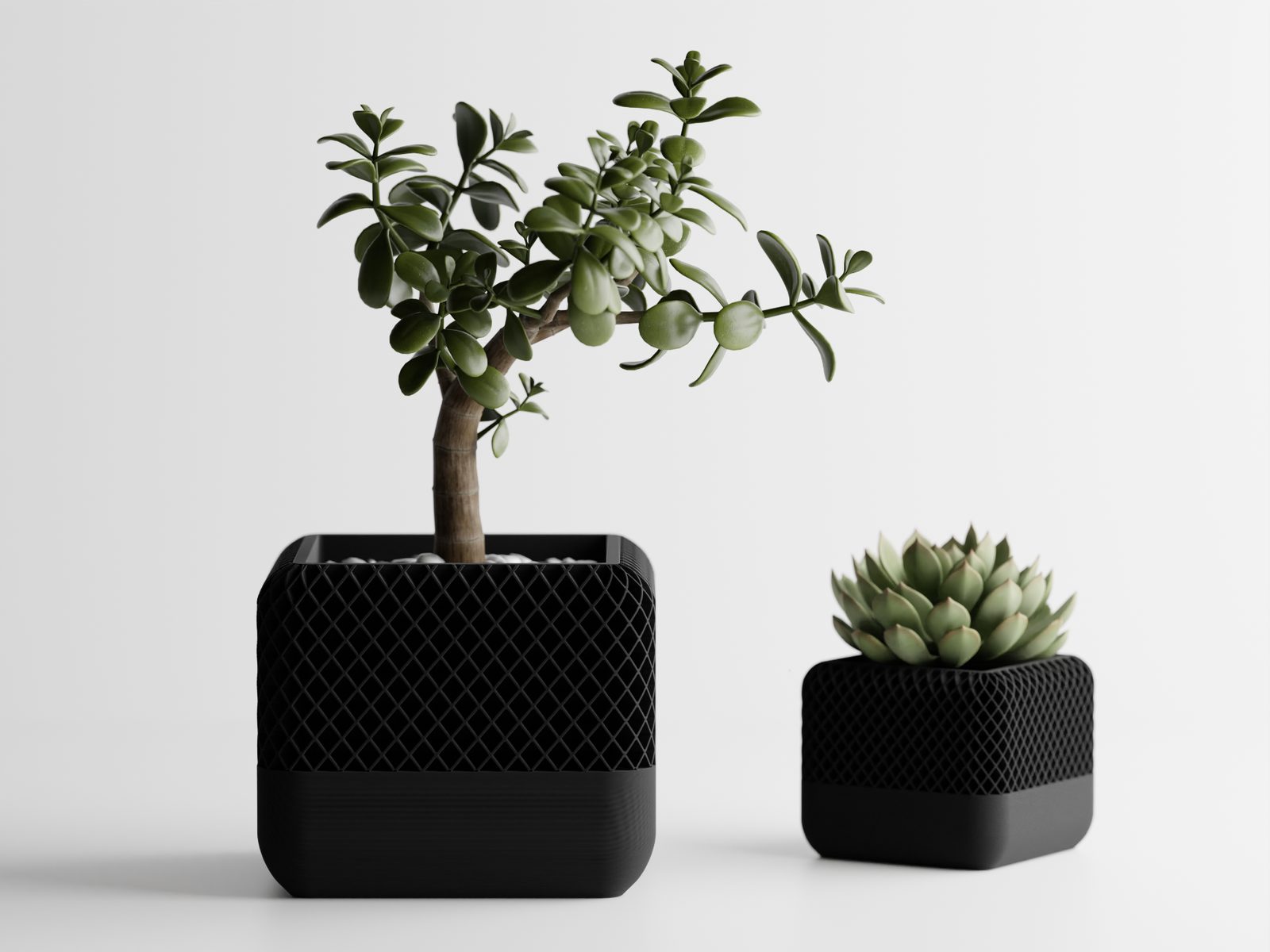 Modern Square Apple Home Pod Style Plant Pot Vases — vue 1