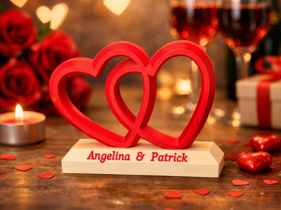 Moderne Herz Skulptur Hochzeit & Jahrestag Liebe — vue 1