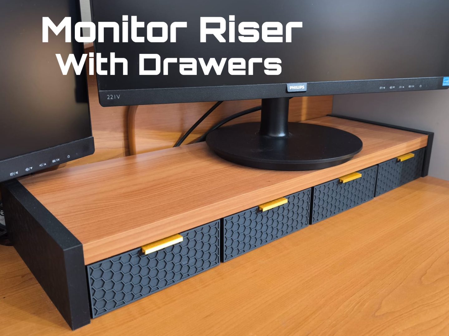 Monitor Riser - with drawers — vue 1