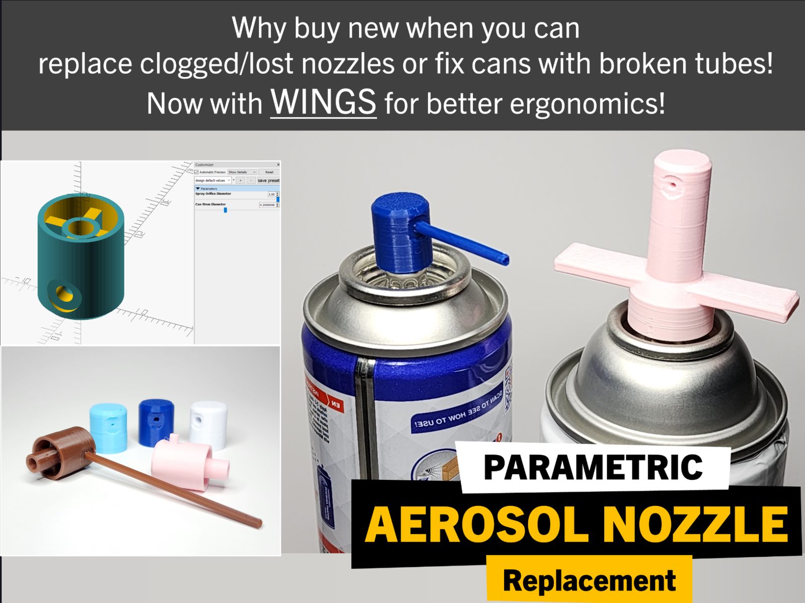 Parametric Aerosol Nozzle Replacement — vue 1