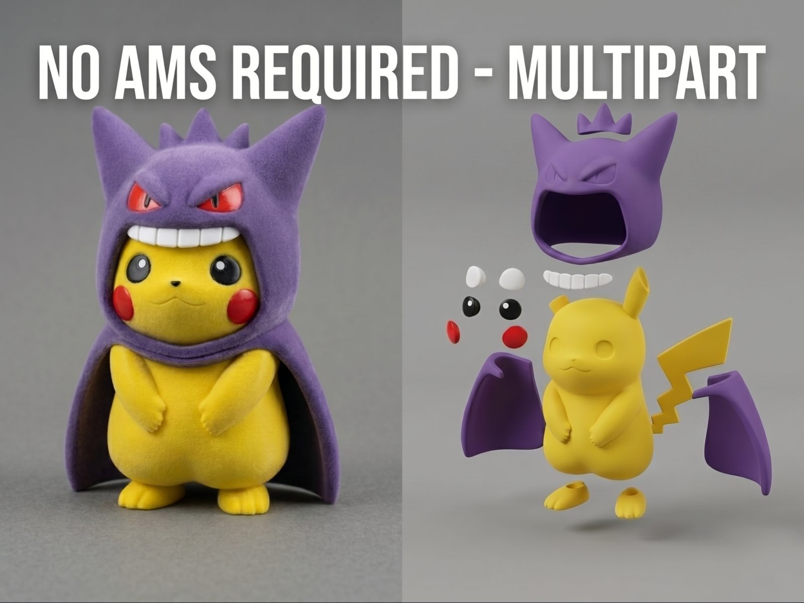 Pikachu Gengar Poncho | Multiparte | SEM AMS — vue 1