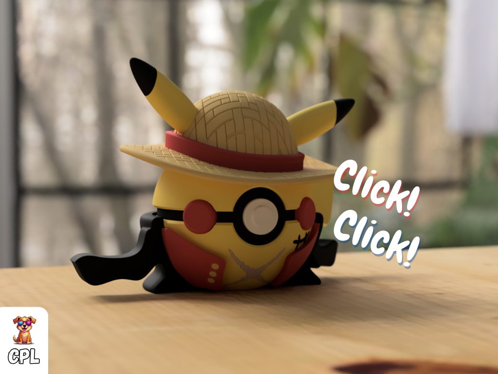 Pikachu Monkey D. Luffy Pokeball — vue 1
