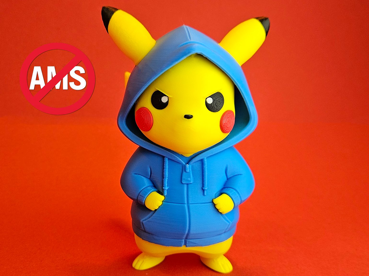 Pikachu pokemon in Hoodie — AMS + Multicolor — vue 1