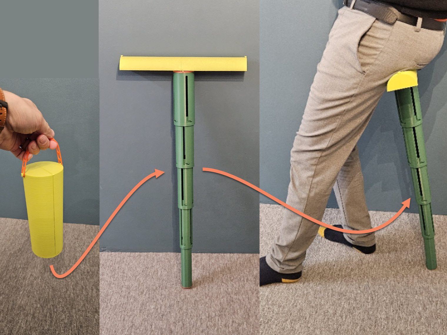 Portable SaddleStick Pro (twist & sit stick) — vue 1