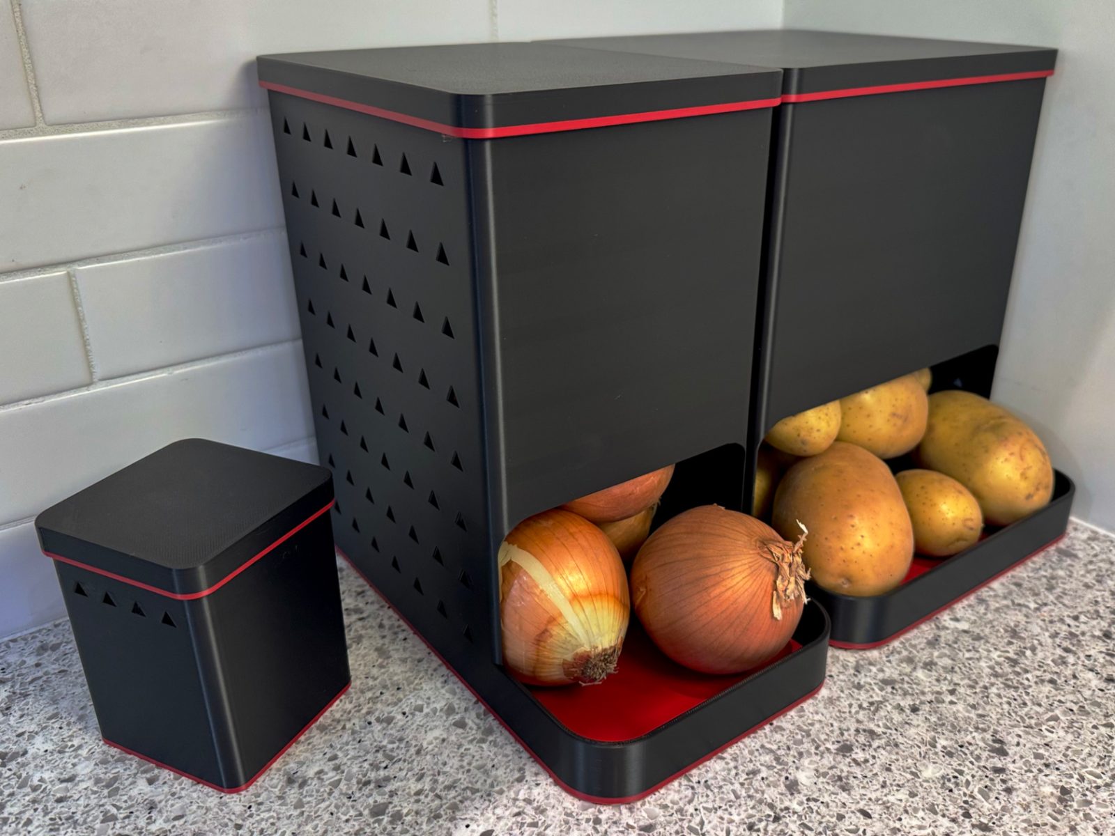 Potato, Onion & Garlic Bin / Dispenser / Keeper — vue 1