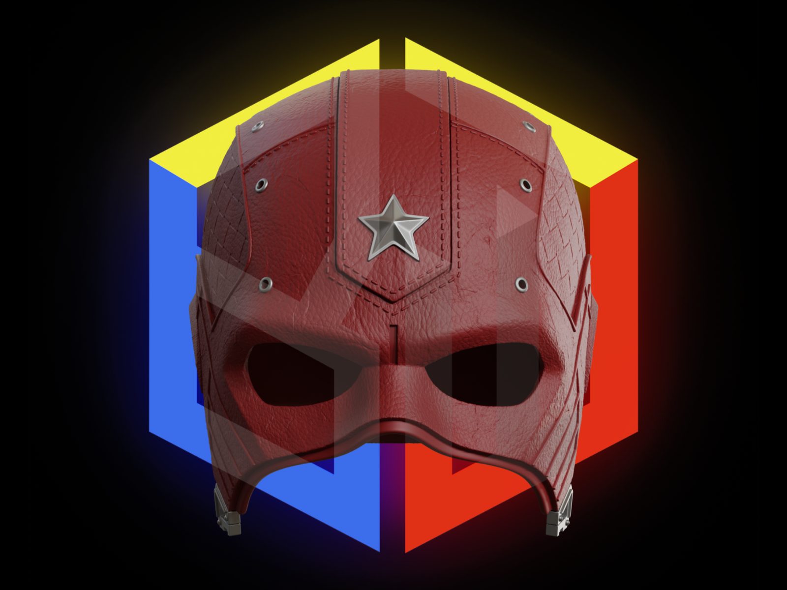 Red Guardian Textured Helmet — vue 1