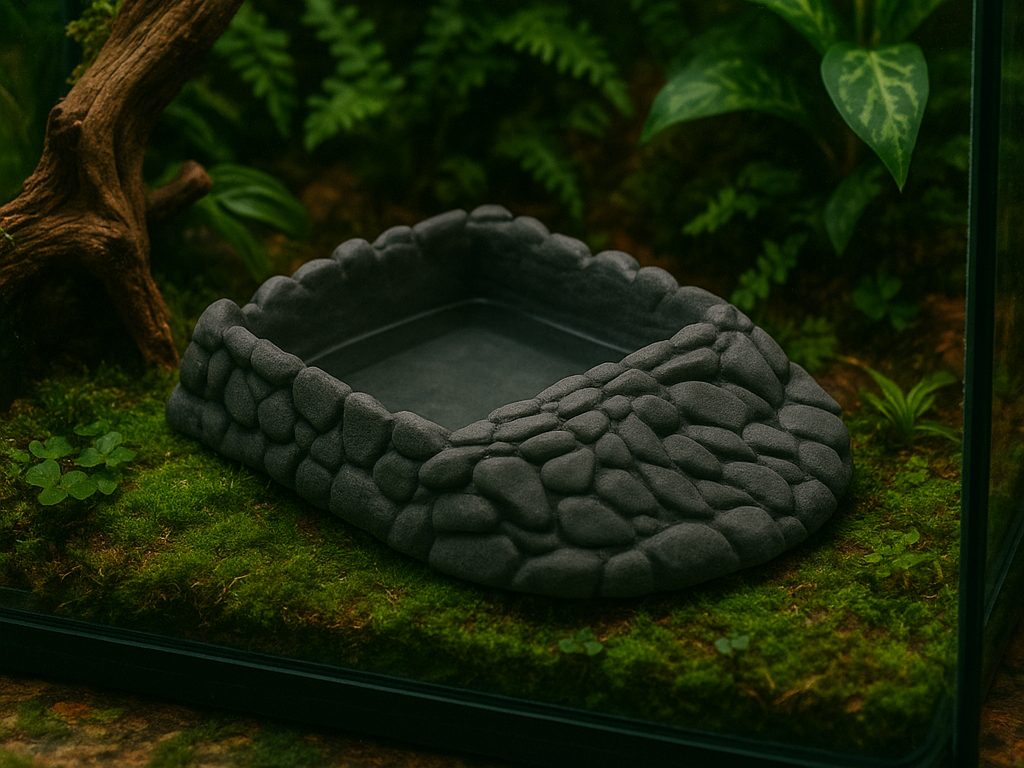 Reptile, Turtle Water Dish with Rocky Ramp — vue 1
