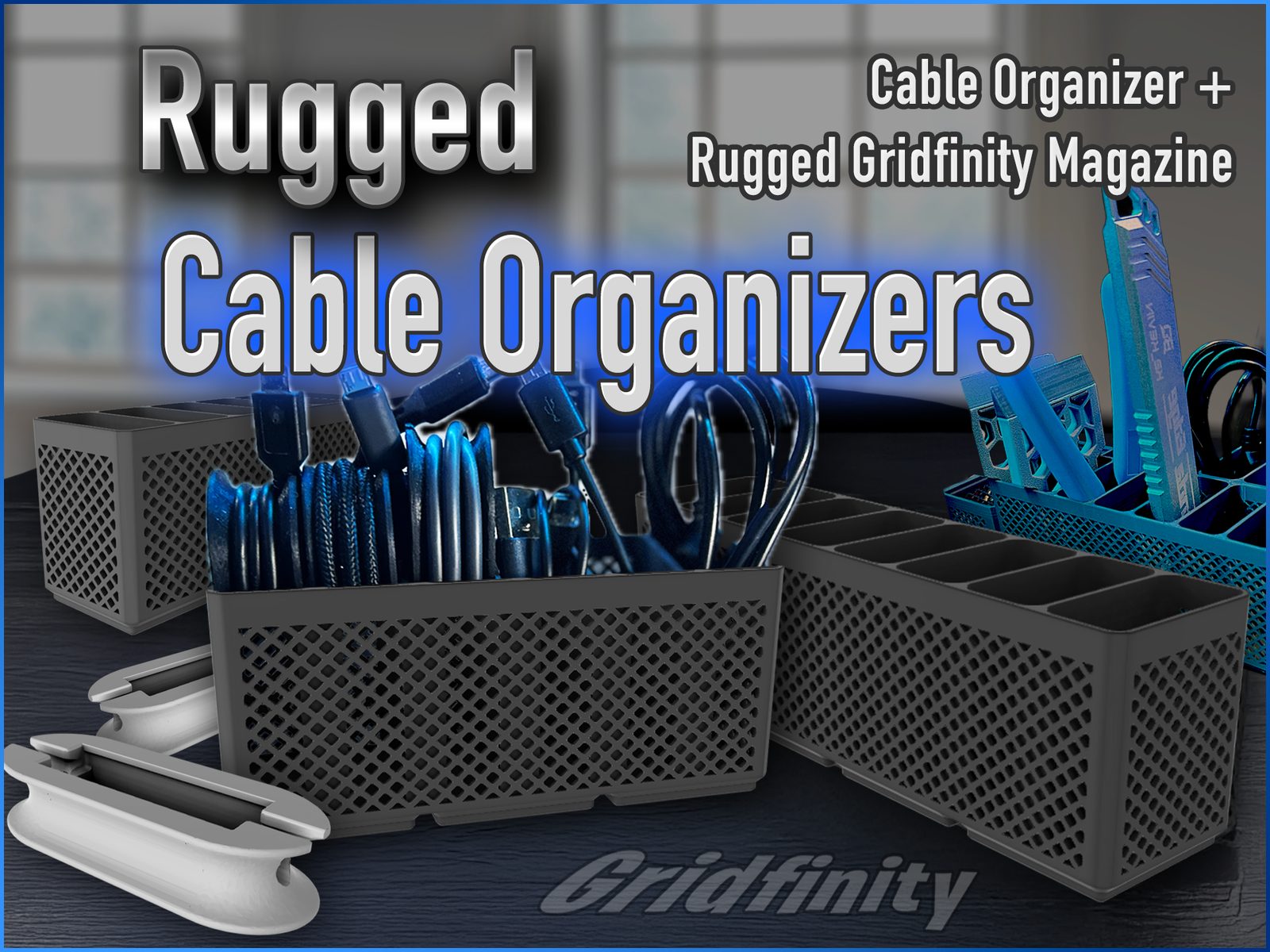 Rugged USB Cable Organizer - Gridfinity — vue 1