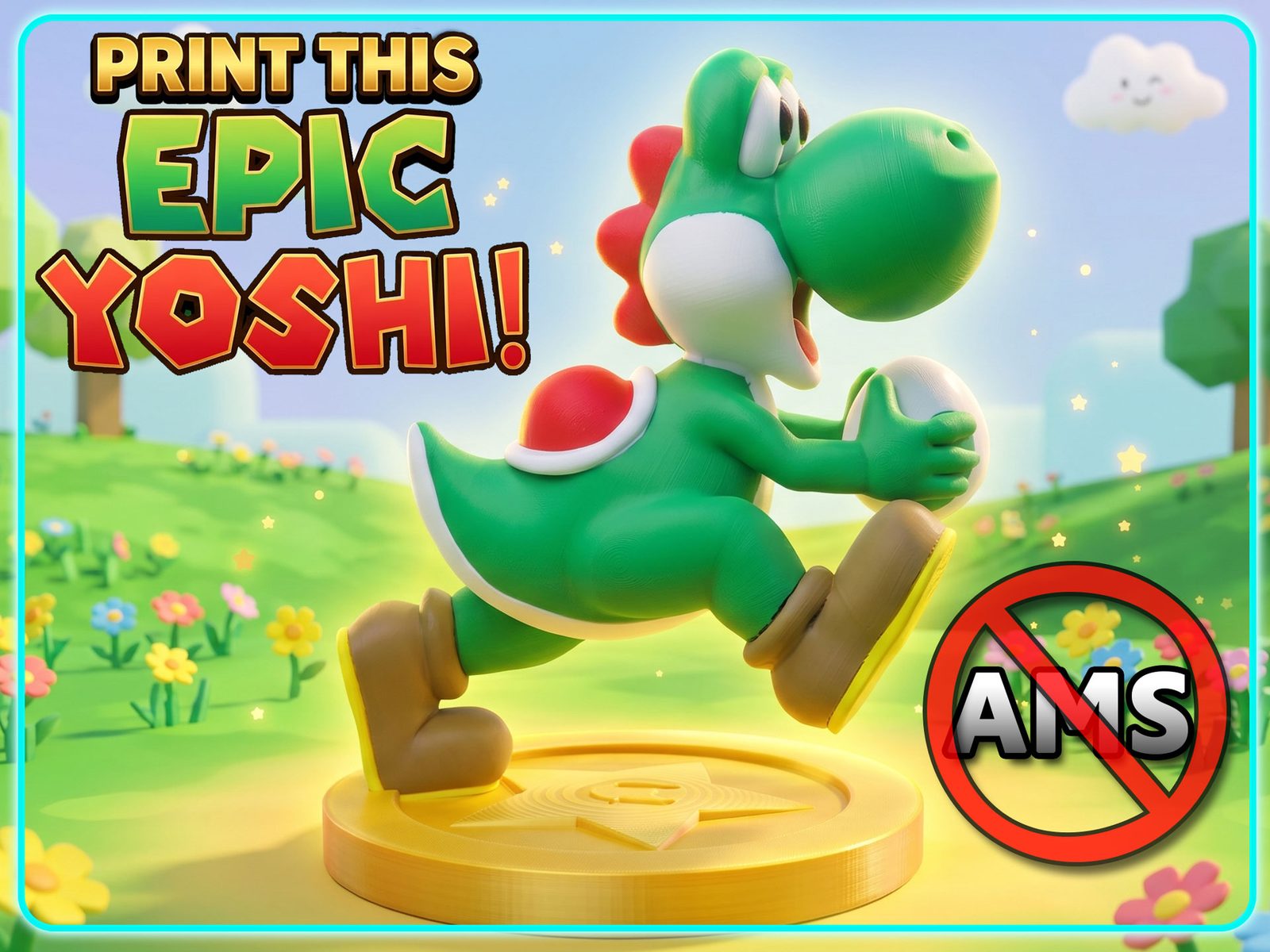 Running Yoshi with Egg - , glue required — vue 1