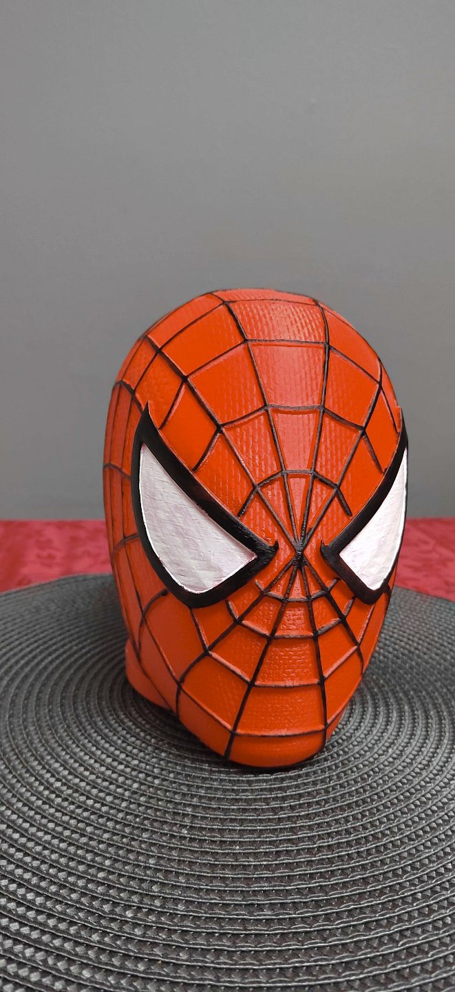 Spiderman head, headphone stand — vue 1